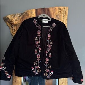 Black Embroidered, Beaded Women's Jacket